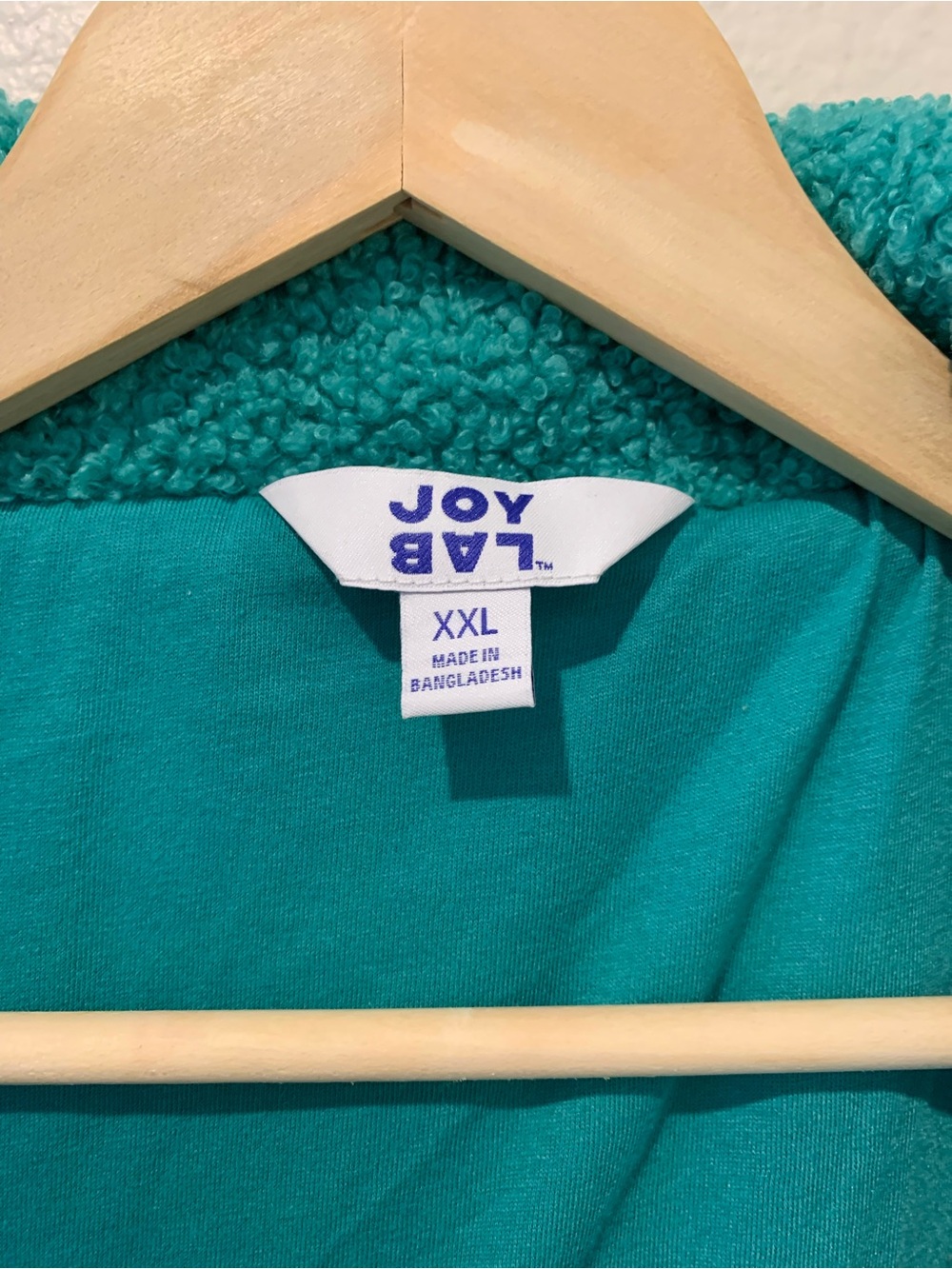 JoyLab Teal Plush Sherpa Vest - Sleeveless Zip Snap Front - Picture 2 of 6